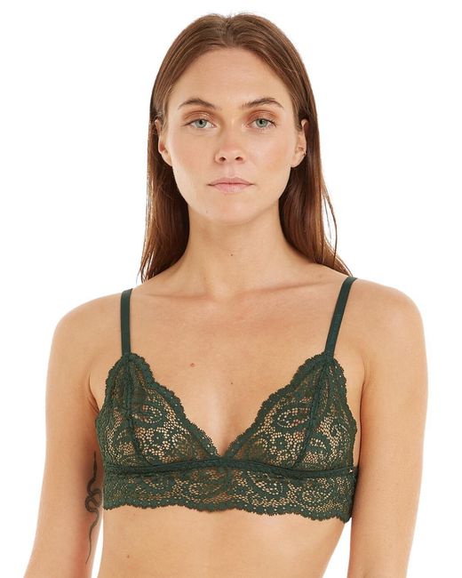 Tommy Hilfiger Green Th Ultra Soft Lace Triangle Bralette