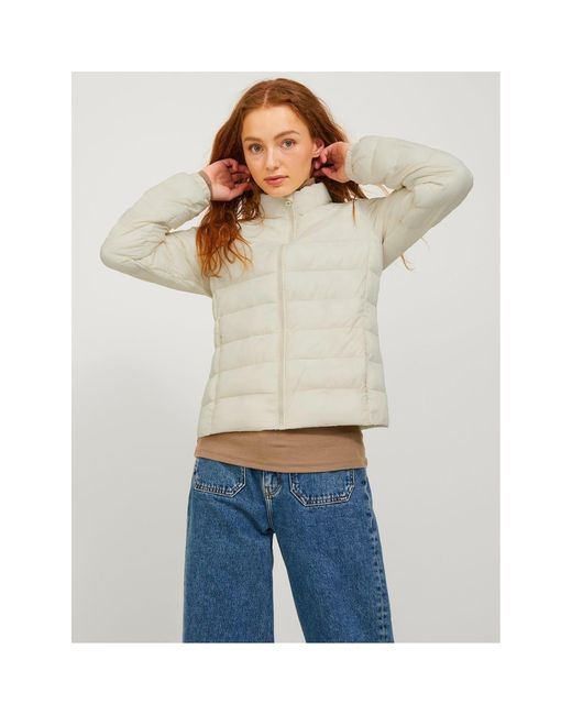 JJXX White Solid Patterned Puffer Jacket