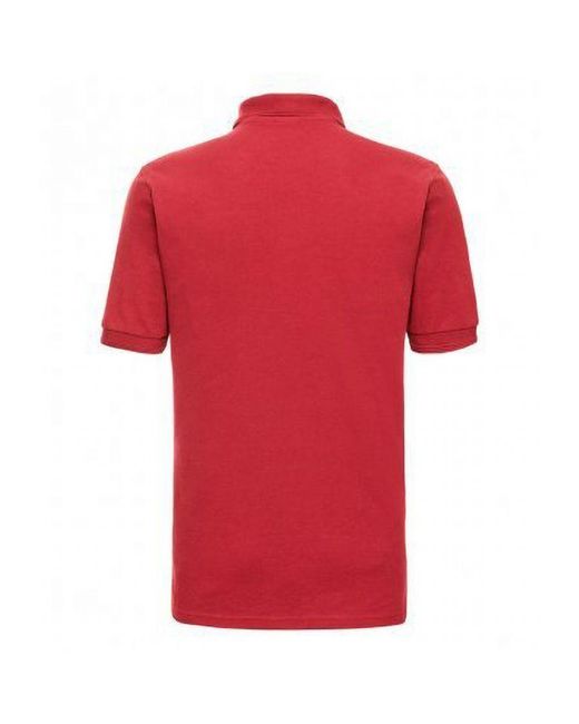 Russell Red Ripple Collar & Cuff Short Sleeve Polo Shirt (Bright) for men