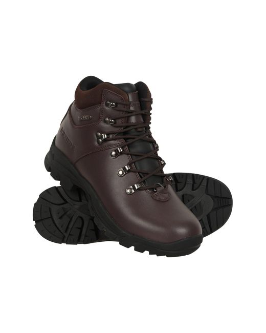 Mountain Warehouse Black 'Latitude Ii Extreme' Leather Boots Waterproof Hiking Shoes