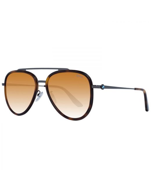 BMW Brown Aviator Sunglasses With Gradient Lenses for men
