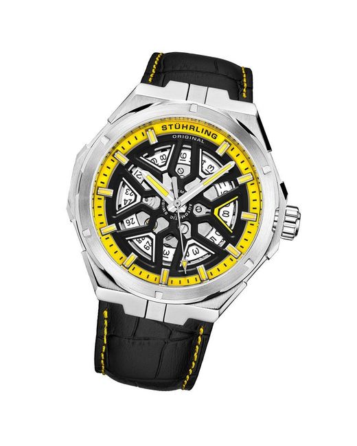 Stuhrling Gray And Gio Swiss Automatic 44Mm Skeleton for men