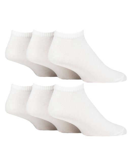 SOCKSHOP TORE White 6 Pack Plain Sports Trainer Socks for men