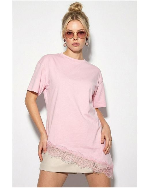 Bianco Lucci Pink Elastane T-Shirt