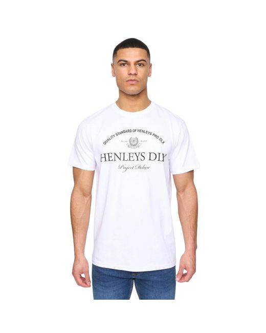 Henleys White Henclose Cotton T-Shirt for men
