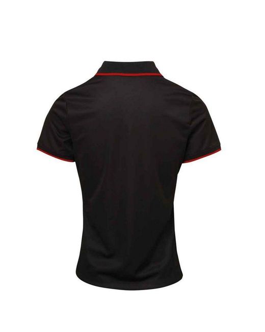 PREMIER Black Ladies Coolchecker Contrast Pique Polo Shirt