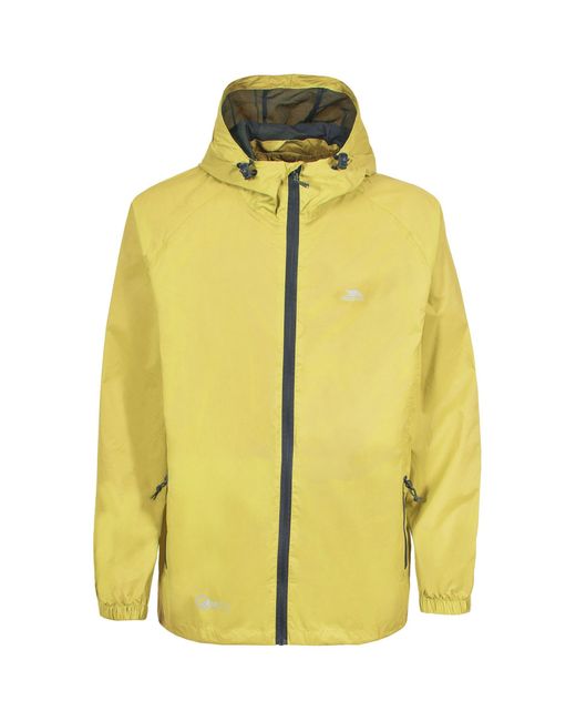 Trespass Yellow Adults Qikpac Packaway Waterproof Jacket for men