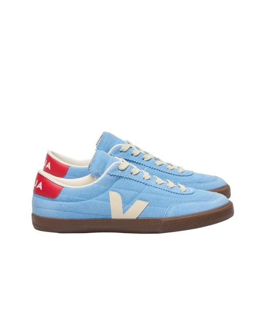 Veja Blue Panenka Suede Trainer Aqua/Pierre/Bark for men