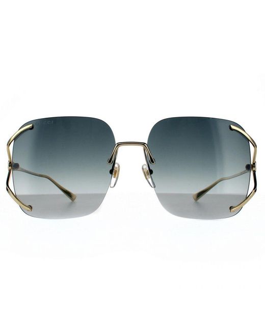 Gucci Blue Square Gradient Sunglasses Metal