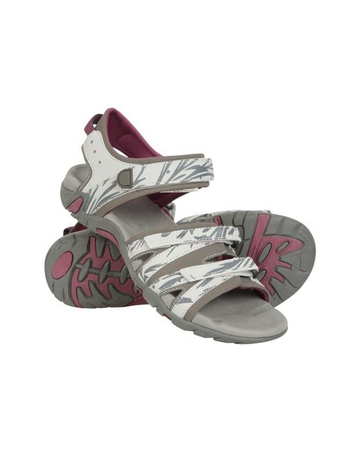 Mountain Warehouse Gray 'Santorini' Wide Fit Sandals Rubber Outsole Summer Shoes
