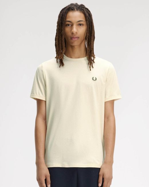 Fred Perry Natural Ringer T-Shirt for men