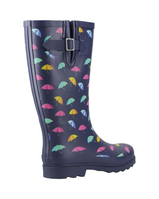 Cotswold Blue Cleeve Tall Rubber Wellington Boots