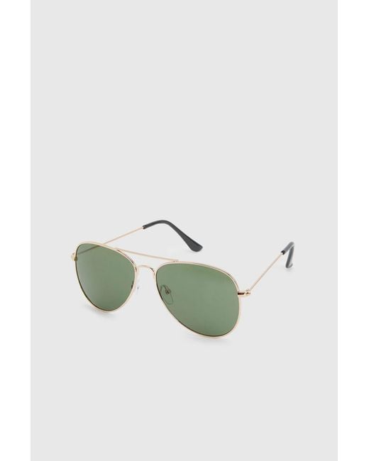Boohoo Black Metal Framed Aviator Sunglasses