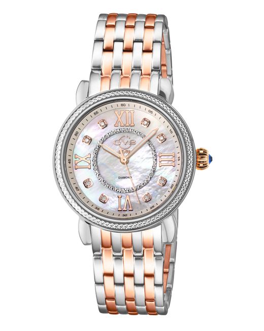 Gv2 Metallic Swiss Quartz Diamonds Marsala Bracelet Watch
