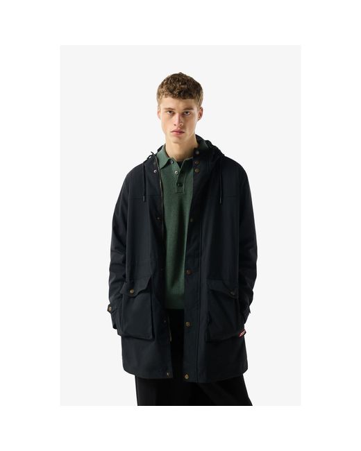 Hunter Black Lightweight Waterproof Rain Parkas Polyamide for men