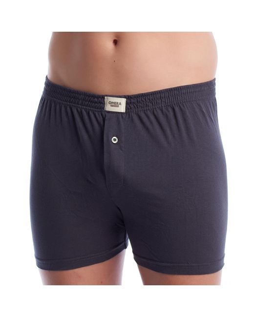 Omera Blue Organic Cotton Boxer Shorts With Button 2012 for men