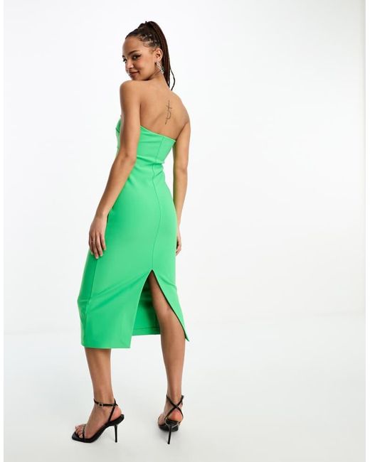 Forever New Green Bandeau Cut Out Midi Dress