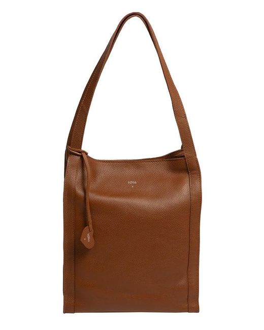 NiNa Amora Brown 'Catarina' Leather Tote Bag