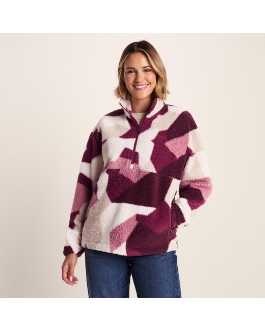 TOG24 Red Sara Sherpa Fleece Oversized Camo Print