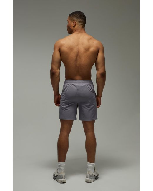 BoohooMAN Gray Training Dept Stretch Woven 5Inch Short for men