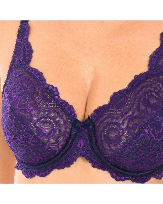 Playtex Blue Non-Padded Lace Underwire Bra 05832 For Natural Bust Support