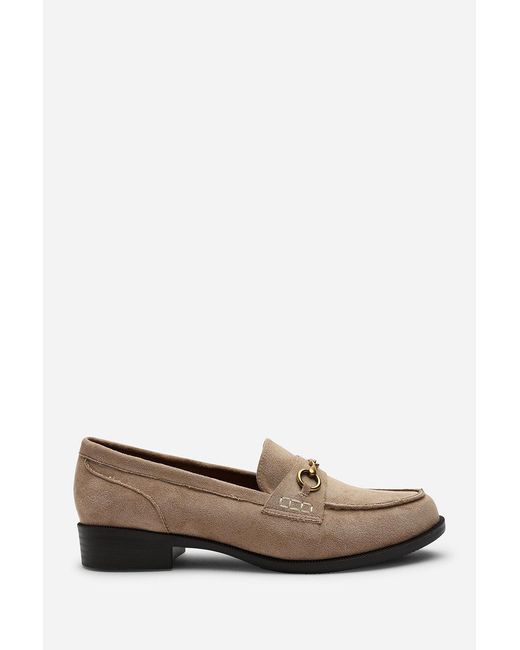 Where's That From White Maelynn Round Toe Single Metal Bar Loafers
