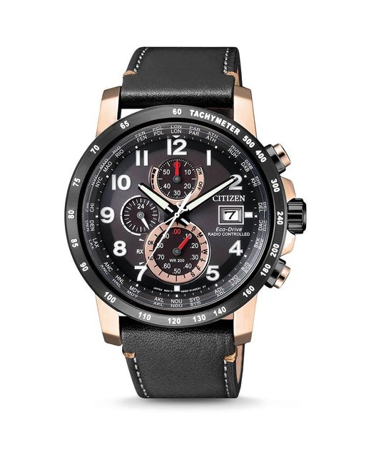 Citizen Black Watch At8126-02E Leather for men