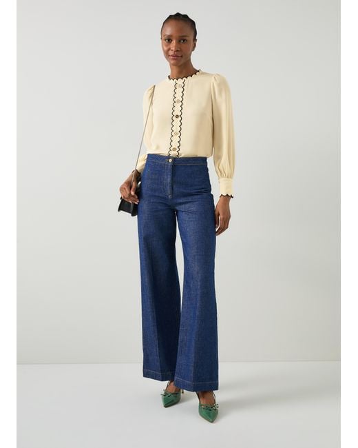 L.K.Bennett Blue Jemima Woven Tops