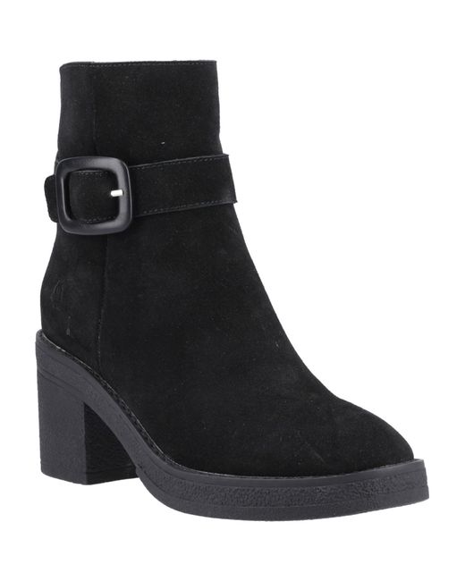 Hush Puppies Black Fearne Suede Heeled Ankle Boots