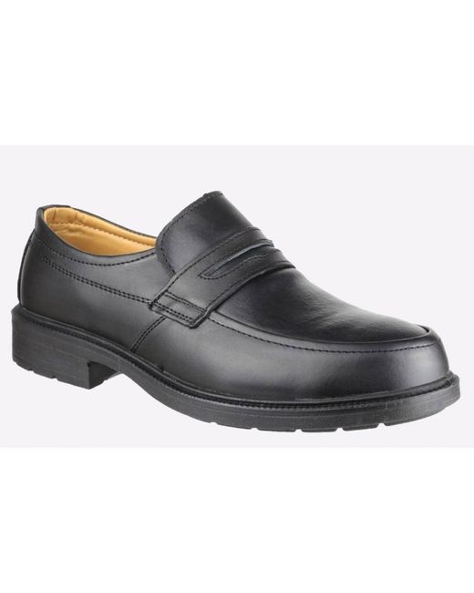Amblers Safety Black Fs46 Leather Loafers for men