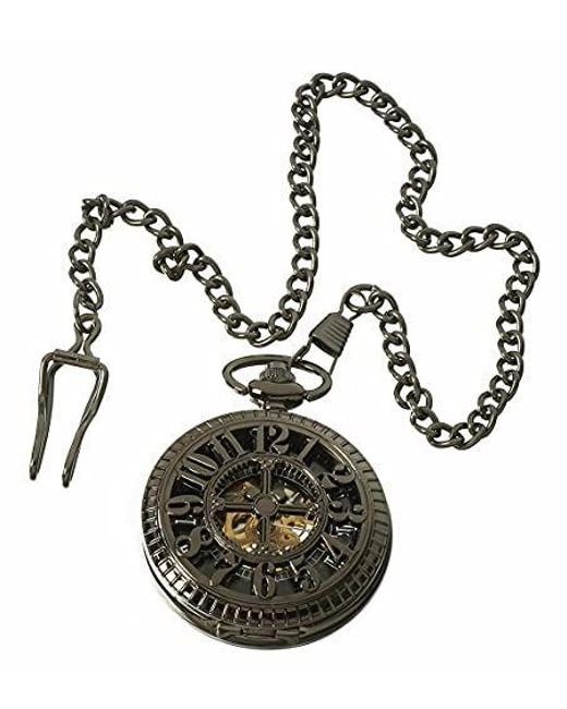 TruClothing Black Automatic Pocket Watch Mechanical Peaky Blinders Vintage Double Hunter