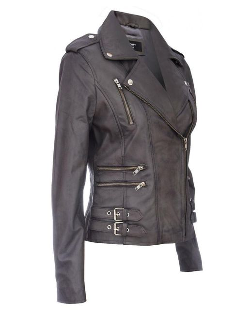 Infinity Leather Gray Brando Biker Jacket-Loddon