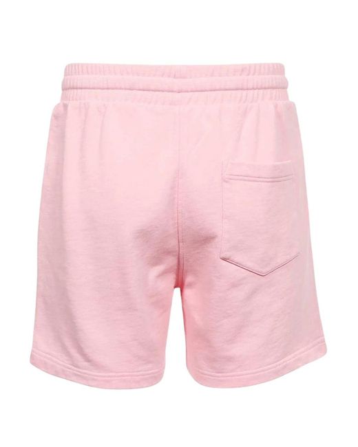 Casablanca Pink Embroidered Par Avion Shorts Cotton for men