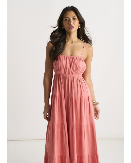 Gini London Double Gauze Tierred Cami Maxi Dress