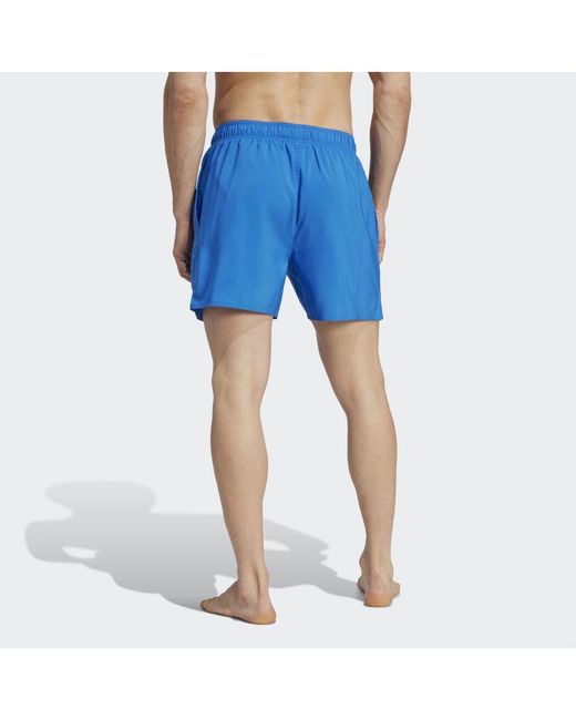 Adidas Blue Solid Clx Short-Length Swim Shorts for men