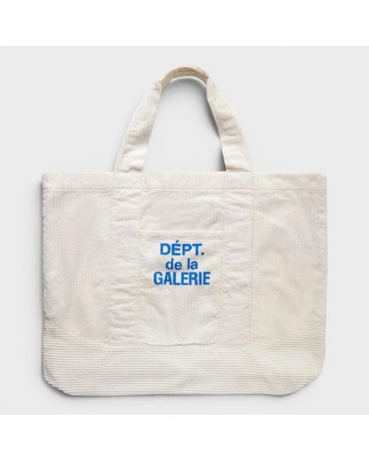 GALLERY DEPT. White Logo-Print Cotton-Corduroy Tote Bag for men