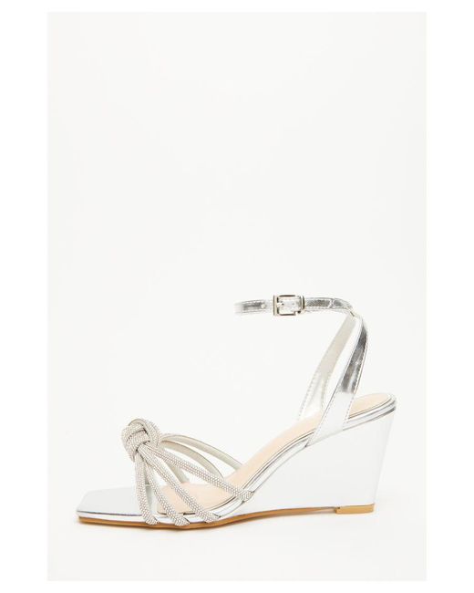 Quiz silver diamante best sale wedges