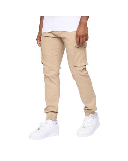 Crosshatch Frentons Leren Patch Cargo Broek (steen) in het Natural voor heren