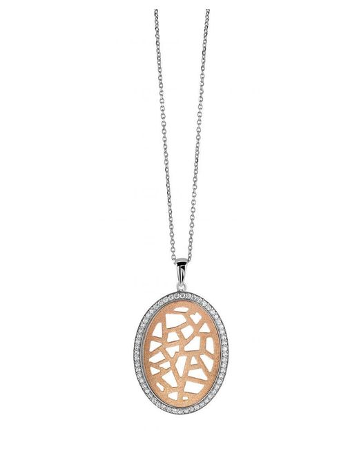 Orphelia Metallic 925 Sterling Set: Chain-Pendant + Earrings
