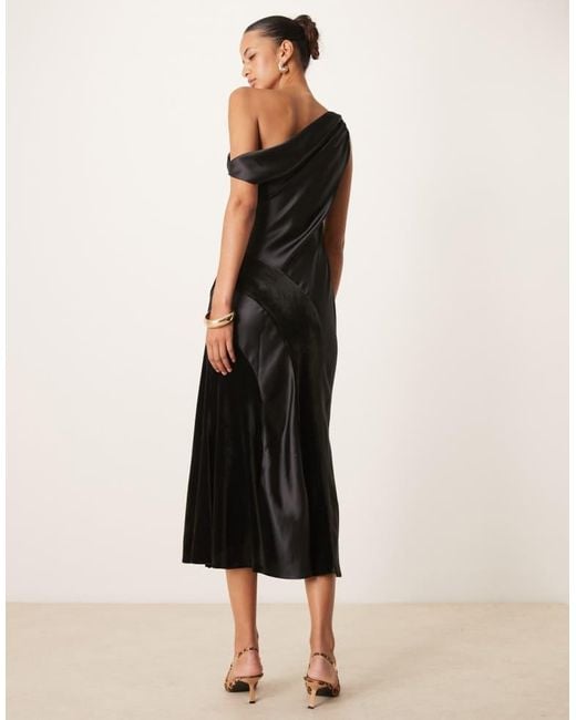 ASOS Black Twist Off Shoulder Midi Dress