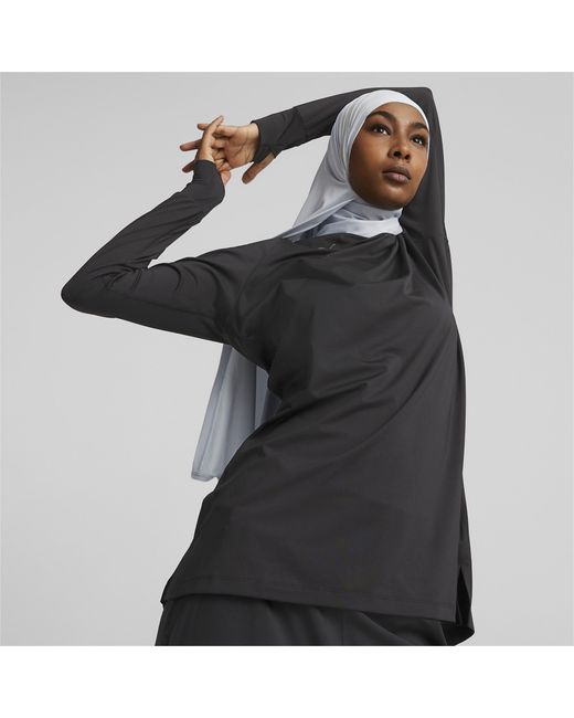 PUMA Black Modest Activewear Long Sleeve Training Tee
