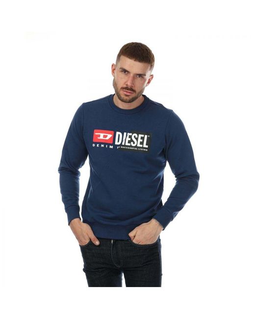 DIESEL Blue S-Girk Cuty Felpa Crewneck Sweatshirt for men