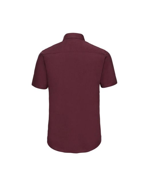 Russell Purple Collection Fitted Short-Sleeved Shirt (Port) for men