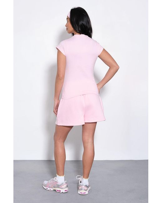 DSGN Studio Pink Stripe Applique Fitted T-Shirt