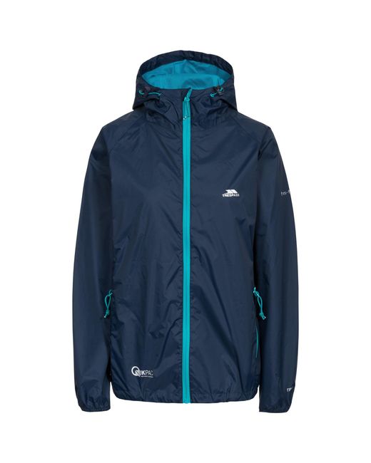 Trespass Blue Ladies Qikpac Waterproof Packaway Shell Jacket