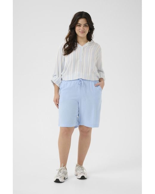 Kaffe Short Regular Fit Soft Chambray Light in het Blue