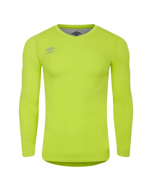 Umbro Green Elite V Neck Base Layer Top (Acid Lime) for men