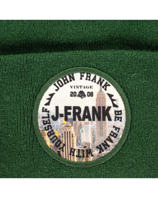 John Frank Green Hat With Label Sewn On The Front Jfbn18W01 for men
