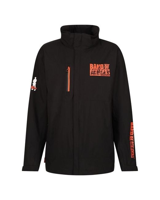 Regatta Black Solid Patterned Softshell Jacket With Lettering for men