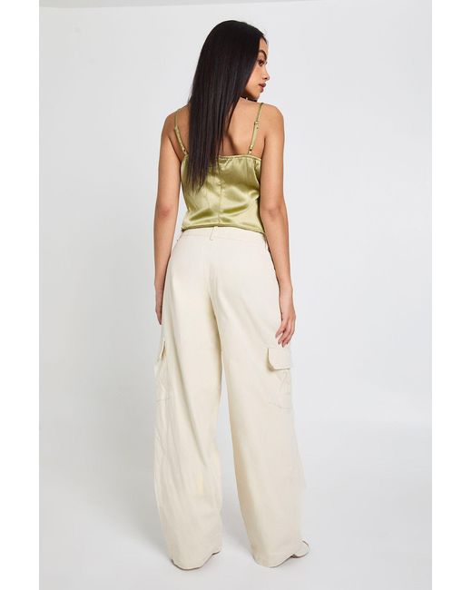 Boohoo Natural Twill Balloon Cargo Trousers